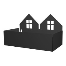 Wandregal & Box 'Häuser' schwarz von roommate