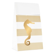 Geschenktüten 'Preppy Seahorse' Seepferdchen gold von Delight Department