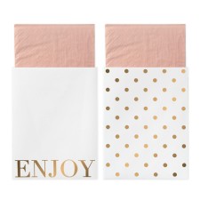 Servietten mit Papiertasche 'Enjoy' gold/rosa von Delight Department