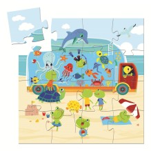 Djeco - Silhouette Puzzle 'Aquarium' 16 Teile