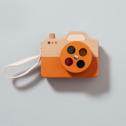 Holzspielzeug  Kamera orange