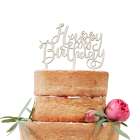 Tortendekoration 'Happy Birthday' aus Holz