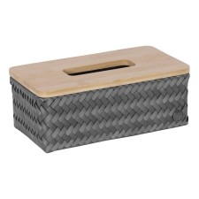 Taschentücher Box 'Top Fit' dark grey mit Bambusdeckel von Handed By