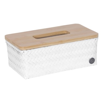 Taschentücher Box 'Top Fit' white mit Bambusdeckel