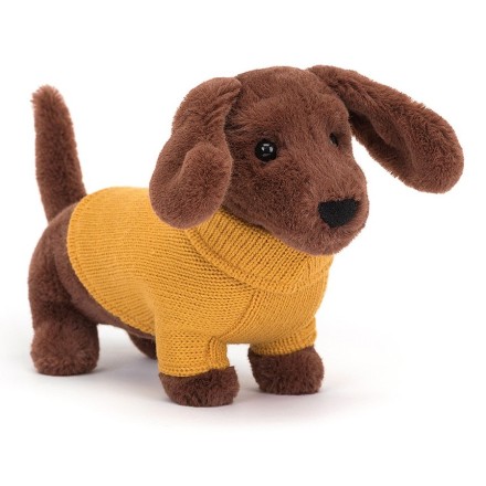 Kuscheltier Hund Dackel 'Sweater Sausage Dog Yellow'