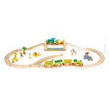 Holz-Eisenbahn Set Maxi Spielewelt Safari von Janod