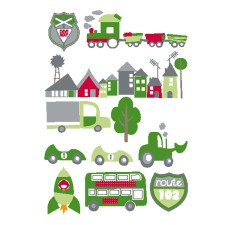 Wandsticker Auto grün-rot von Kids Concept