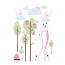 Wandsticker Pumpkin Giraffen rosa-grün von Kids Concept