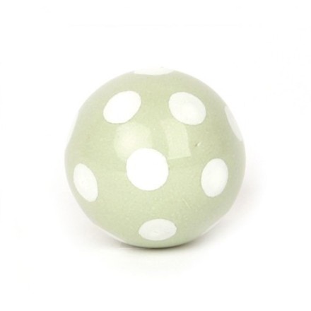 Möbel-Knauf Ball Punkte grün-weiß