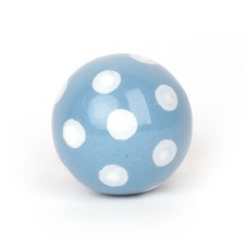 Möbel-Knauf Ball Punkte hellblau-weiß von Knaufmanufaktur