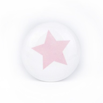 Möbel-Knauf mit Stern in rosa 4cm