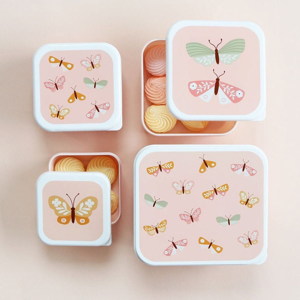 Brot- und Snackdosen Set: Schmetterlinge