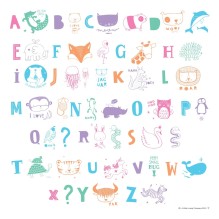 A Little Lovely Company - Lightbox Letter-Set 'Tier-ABC' pastell