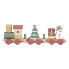 Holz Eisenbahn mit Steck-Formen 'Weihnachten' von Little Dutch