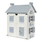 Holz Puppenhaus weiß/blau 20-teilig