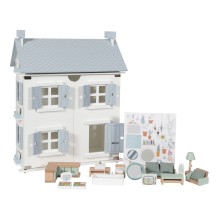 Little Dutch - Holz Puppenhaus weiß/blau 20-teilig