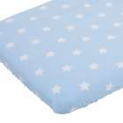 Spannbettlaken Babybett 120x60 cm - Sterne hellblau-weiß