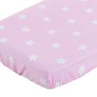 Spannbettlaken Babybett 120x60 cm - Sterne rosa-weiß