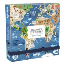 londji - Pocket Puzzle 'World' 100 Teile