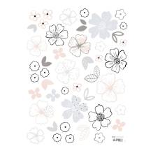 Lilipinso - Wandsticker 'Blüten' pastellrosa/grau