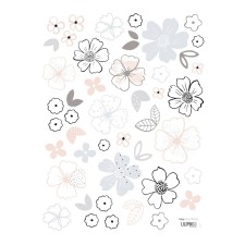 Wandsticker 'Blüten' pastellrosa/grau von Lilipinso