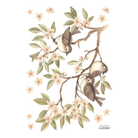 Wandsticker 'Branch & Sparrows'
