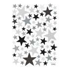 Wandsticker 'My Superstar' Sterne grau/schwarz