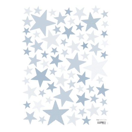 Wandsticker 'My Superstar' Sterne hellblau