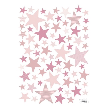 Wandsticker 'My Superstar' Sterne rosa