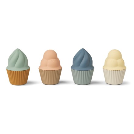 Silikon Spielzeug Cupcakes 'Kate' Multi Mix 4er-Set