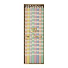 Partykerzen pastell gestreift 24 Stück von Meri Meri