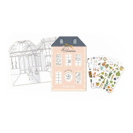 Malbuch mit Stickern 'Les Parisiennes - Ma Maison'