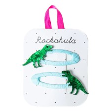 Haarspangen 'T-Rex Glitter Clips' von Rockahula