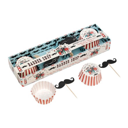 Muffin Backförmchen 'Barber Shop Moustache'