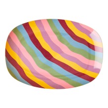 rice - Kleine Melamin Platte Teller 'Funky Stripes' oval