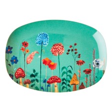 Kleine Melamin Platte Teller 'Winter Flower Collage' oval von rice