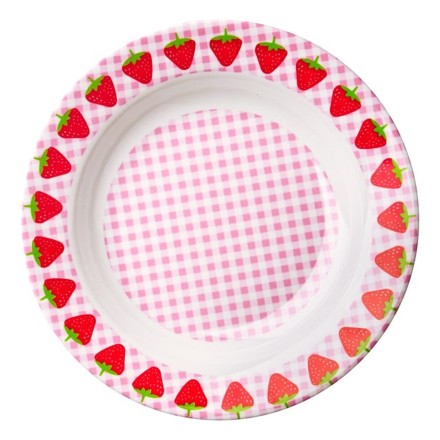 Melamin Kinder Teller tief 'Erdbeere'