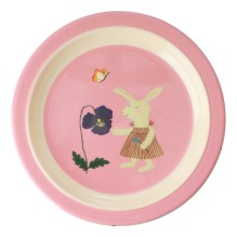 rice - Melamin Kinderteller 'Bunny' rosa