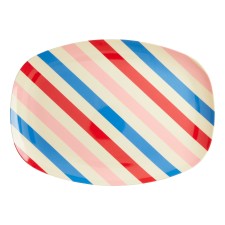 Melamin Platte Tablett 'Candy Stripes' oval von rice