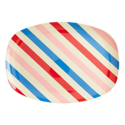 Melamin Platte Tablett 'Candy Stripes' oval