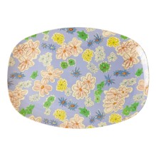 rice - Melamin Platte Teller 'Flower Painting' oval