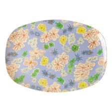 Melamin Platte Teller 'Flower Painting' oval von rice