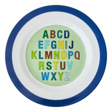 Melamin Teller 'Alphabet' blau von rice