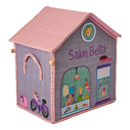 Spielzeugkorb 'Haus lavendel' klein
