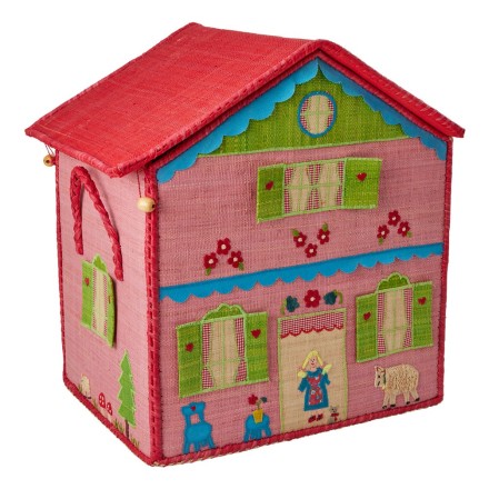 Spielzeugkorb 'Haus rot' groß