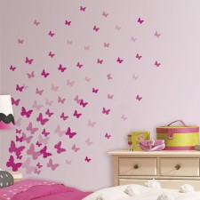 Wandsticker Schmetterlinge rosa-pink von RoomMates