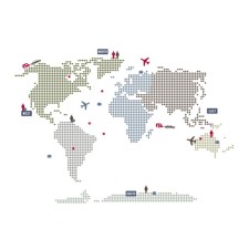 Weltkarte Wandsticker 'World Map' von RoomMates