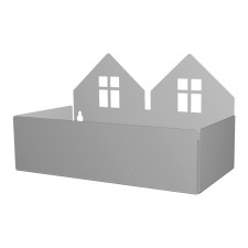 Wandregal & Box 'Häuser' grau von roommate