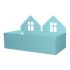 Wandregal & Box 'Häuser' pastellblau
