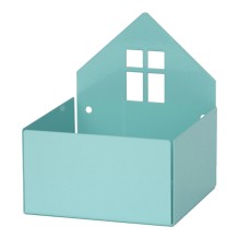 roommate - Wandregal & Box 'Haus' pastellblau